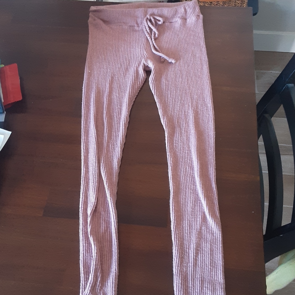 Fashion nova cotton stretch ribbed leggings pink s